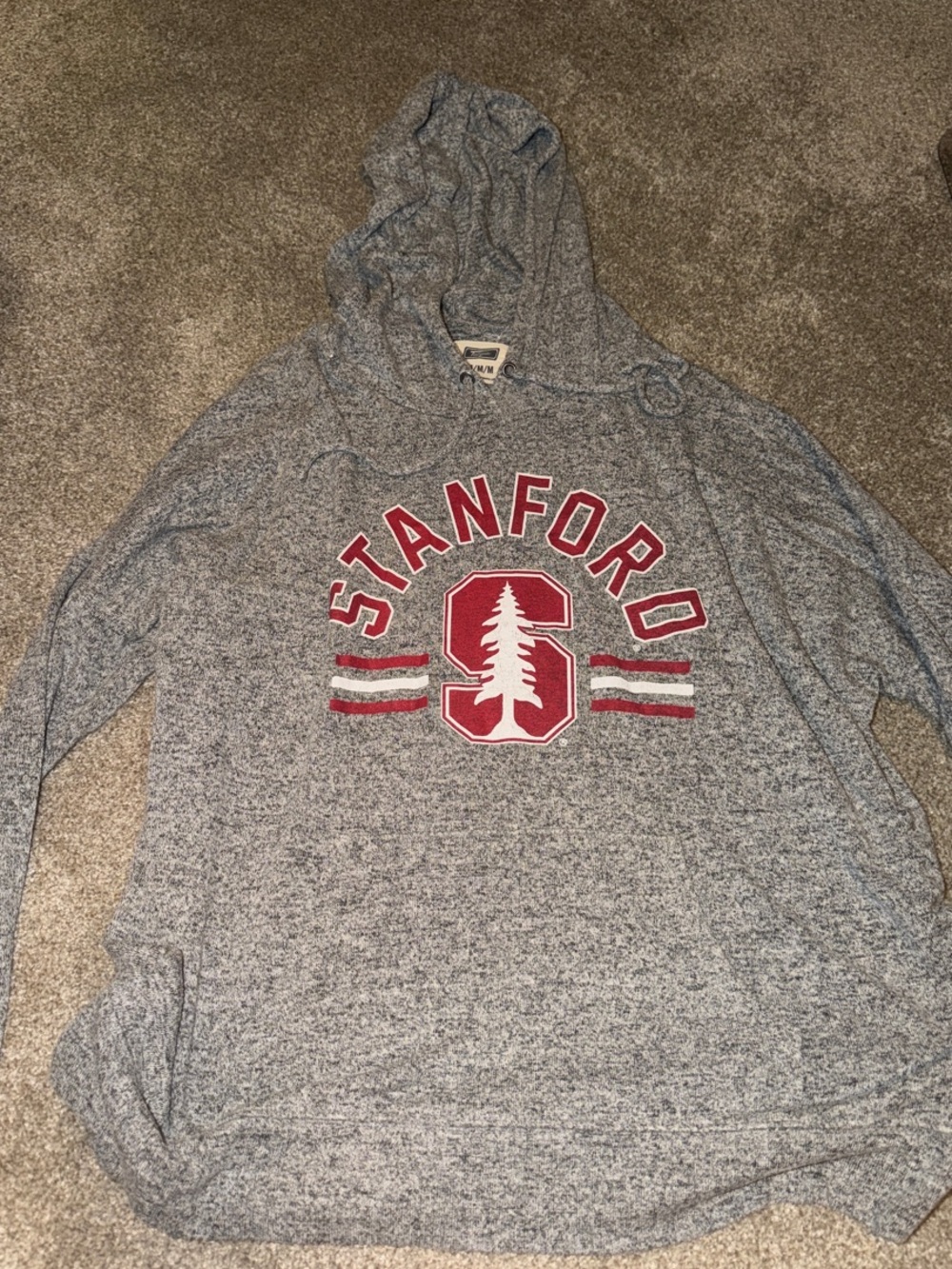 Stanford Gray Pullover Hoodie with Cardinal Logo